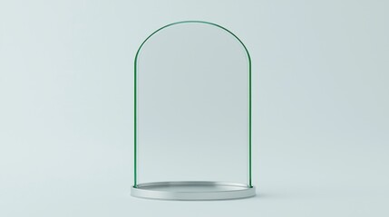 A minimalist, modern, and sleek design of a glass dome with a green frame.