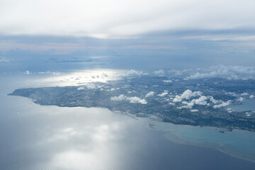 飛行機から見た沖縄本島
