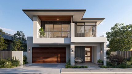 Maison contemporaine design avec une façade épurée