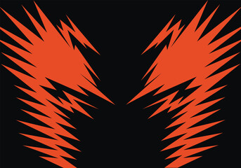 Burning Geometry Vivid Abstract Fire Pattern with Sharp Orange Fractals on colored Background for Edgy Branding & Digital Art
