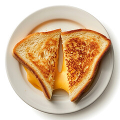 Grilled Cheese Sandwich Served on a White Plate
