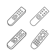 A set of remote line art vector illustration