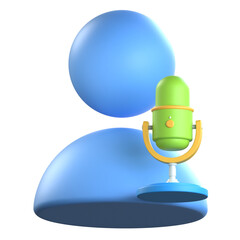 Podcast 3D Icon colorful style