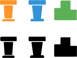 award podium icon set with colorful and monochrome variants in flat graphic style