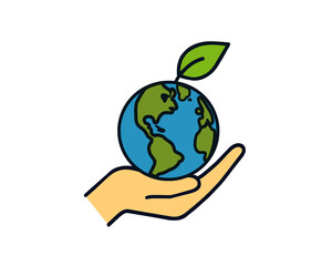 hand holding earth for reforestation