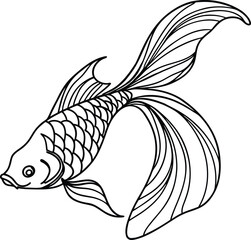 Elegant flowing fish with ornate fins goldfish aquatic