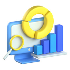 Data analytics dashboard 3D Icon colorful style