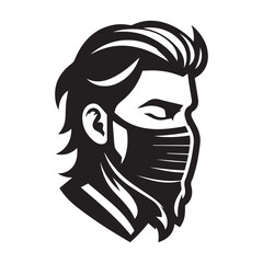 vector logo of a person wearing a mask