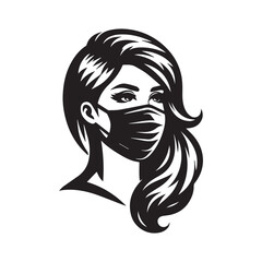 vector logo of a person wearing a mask