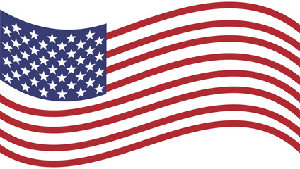 Fototapeta premium Waving American flag illustration featuring stars and stripes for patriotic themes.