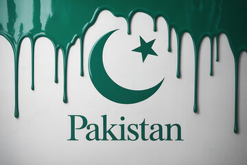 Discover stunning green dripping paint art symbolizing Pakistan's rich heritage and national pride