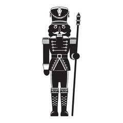 Holiday decor with legacy – Nutcracker soldier silhouette paired with vintage Nutcracker soldier vector – Nutcracker soldier illustration – Christmas silhouette

