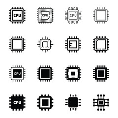 Processor icon, chip icon, CPU.