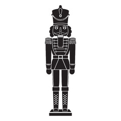 Timeless elegance in toy form – Nutcracker soldier silhouette crafted from bold Nutcracker soldier vector – Nutcracker soldier illustration – Christmas silhouette

