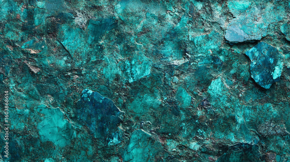 Poster teal textured abstract background deep ocean colors rough surface stone like pattern