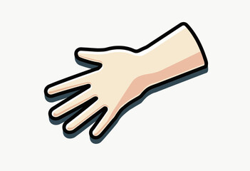 Obraz premium Playful Cartoon Hand Vector Illustration with Open Palm and Bold Outline, Ideal for Friendly User Interface Elements, Children's Educational Content, or Simple Communication Graphics. 