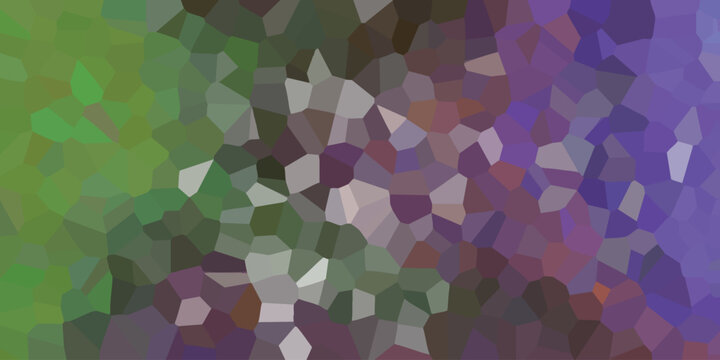 Abstract mosaic background with geometric cell shapes in green purple and gray tones seamless design for digital content