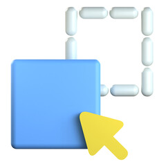 Obraz premium Drag and drop icon 3D Icon colorful style