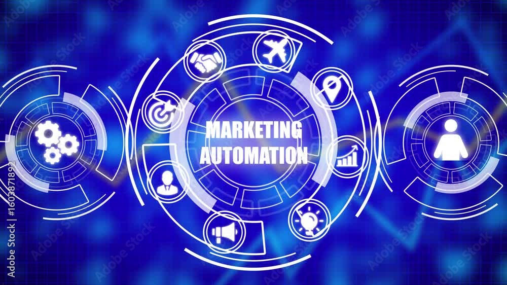 Poster planning marketing strategy. marketing automation of business and industrial process concept. busine