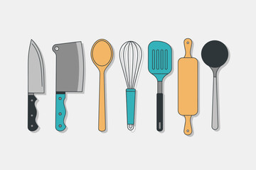 Culinary tool set for cooking and baking kitchen utensils illustration for culinary arts creativity and food preparation inspiration