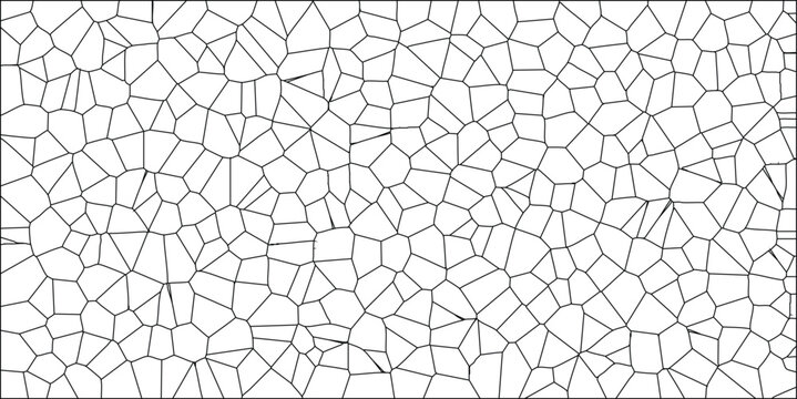 Geometric voronoi diagram seamless pattern for graphic design and backgrounds black and white abstract cellular texture