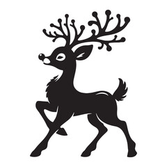 The red-nosed legend returns – Rudolph silhouette in charming Rudolph vector – Rudolph illustration – Christmas silhouette

