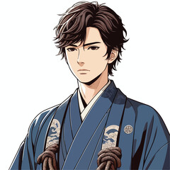 vector image of a Japanese man