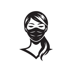 vector logo of a person wearing a mask