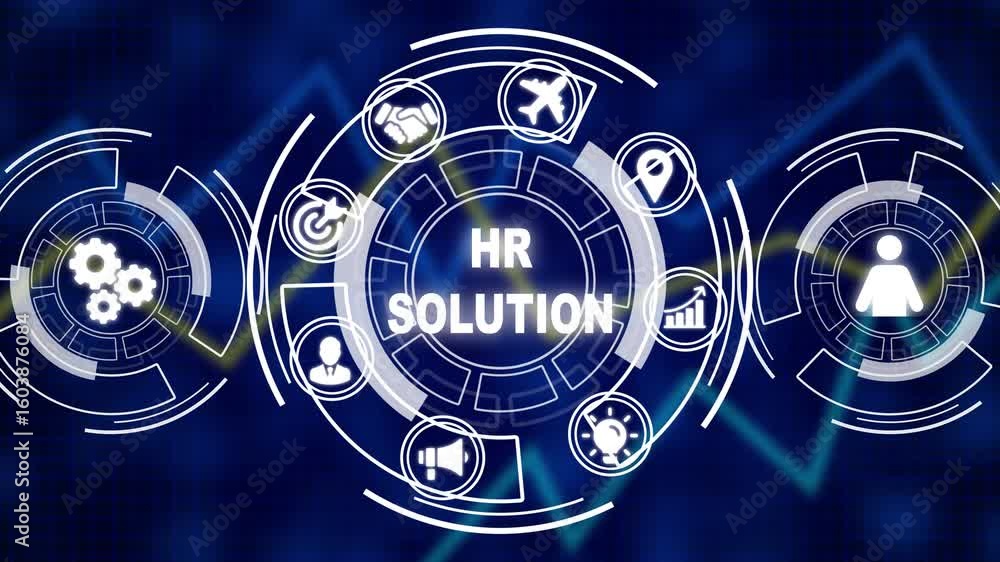 Poster business, technology, internet and networking concept. hr solutions. abstract business graph technol