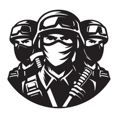 vector logo of a person wearing a mask