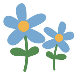 Blue Daisy Duo Illustration