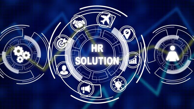 Business, Technology, Internet and networking concept. HR Solutions. Abstract business graph technology background with alpha channel, 4K vIdeos