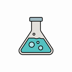 Iconic Erlenmeyer Flask Filled with Blue Liquid Bubbles Ready for Chemical Reactions Scientific Experiments and Medical Research