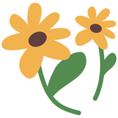 Yellow Daisy Duo Flat Style