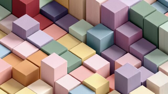 Pastel Blocks Isometric Pattern Animation/パステルブロックのアイソメトリックパターンアニメーション7