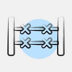 Icon barrier. Military and war elements. Icon in color spot style.