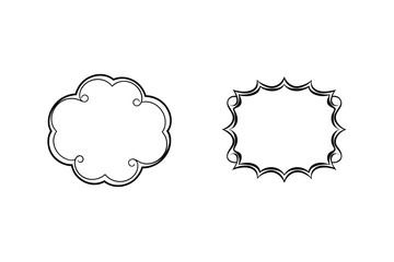 Ornate decorative frames with swirling flourishes borders
