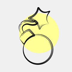 Icon bomb. Military and war elements. Icon in color spot style.