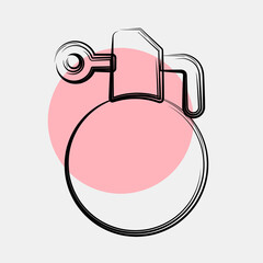 Icon hand grenade. Military and war elements. Icon in color spot style.
