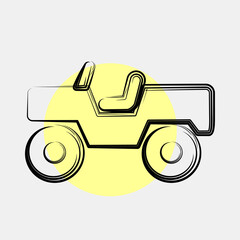 Icon military vehicle. Military and war elements. Icon in color spot style.