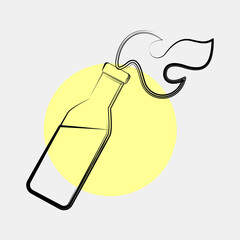 Icon molotov cocktails. Military and war elements. Icon in color spot style.