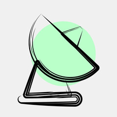Icon satellite. Military and war elements. Icon in color spot style.