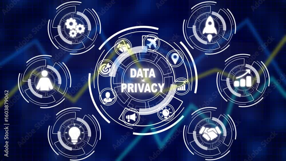 Aufkleber internet, business, technology and network concept. cyber security data protection business technolo