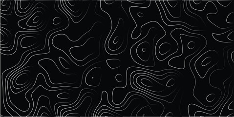 Abstract topographic map design with white contour lines on a dark background for modern and creative visual appeal
