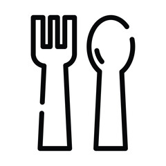 Outlined fork and spoon