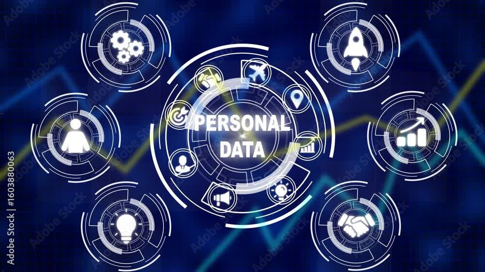 Aufkleber cyber security data protection business technology privacy concept. personal data protection busines