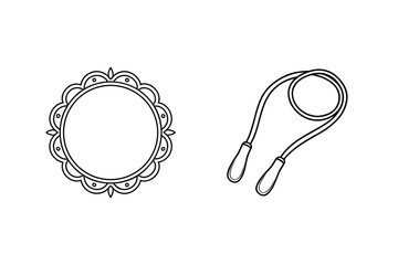 Ornate circle and jumping rope decorative border