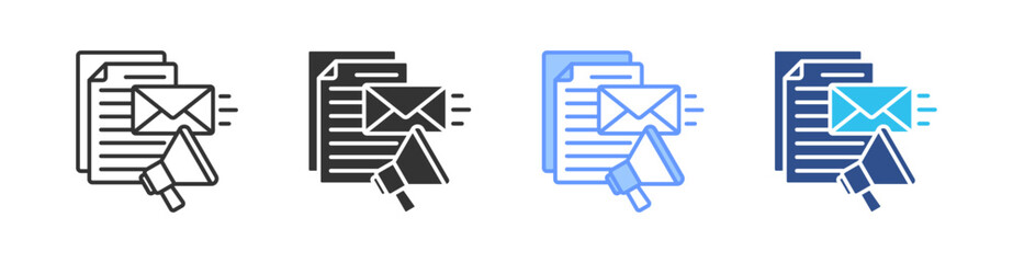 Email Marketing Multi Style Icon Set Vector 