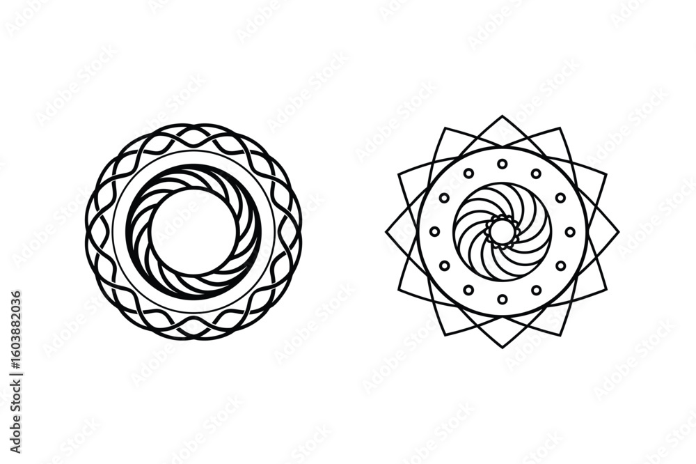 Poster intricate geometric patterns abstract circular