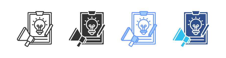 Idea Multi Style Icon Set Vector 